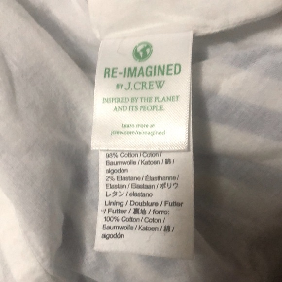 J. Crew blue and white stripe poplin puff sleeve tiered midi dress, size 16 - Picture 6 of 8